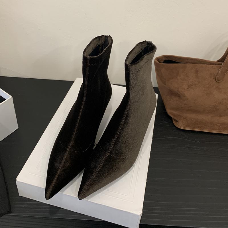 Fashion SUOJIALUN 2025 New Brand Women Ankle Boots Fashion Pointed Toe Ladies Elegant Short Boots Shoes Med Thin Heel Ladies Chelsea Boo