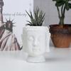 Ceramic Succulent Flower Pot White, Simple Desktop Creative Green Plant Buddha Flower Ornament White