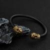 Braccialetti Hip Hop in Acciaio Inossidabile Doppi Braccialetti Teschio per Uomo Regolabile Intrecciato Wrap Bracciale a Manetta Gioielli Scheletro Pulseras
