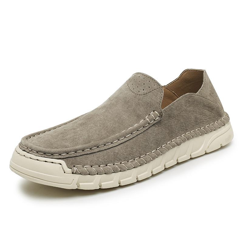 

2025 new summer one-pedal lazy Doudou shoes foreign trade explosion men s hand-stitched foot casual leather shoes 44