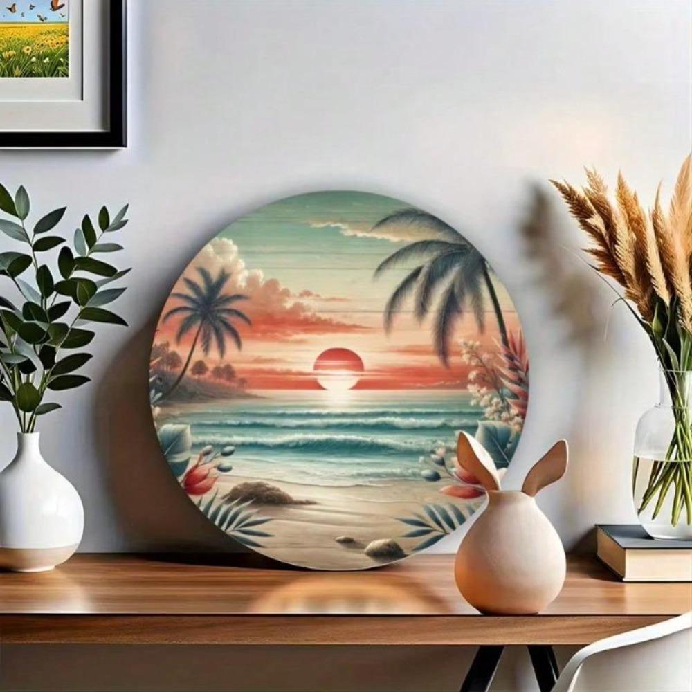 Coastal Sunset Metal Wall Art Men's Room Decor Thanksgiving Beach House Halloween Living Bathroom Kitchen Wall Decor