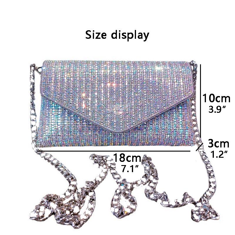 2024 Rhinestone Chain Mini Shoulder Crossbody Bag - Trendy Handheld Party Bag for Women