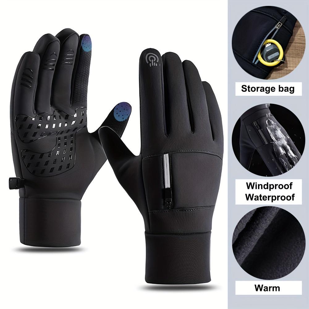 Men's Winter Outdoor Warm Gloves, Windproof Waterproof Touch Screen Gloves, Non-slip Cold Gloves, for Outdoor Running Riding Skiing Fishing Driving
