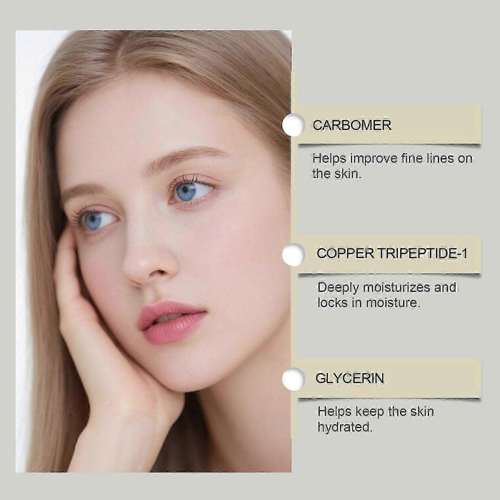 Copper Peptides Serum for Face, Anti-Ageing Serum with GHK-Cu and Hyaluronic Acid, Anti-Wrinkle Face Serum Tightens the Skin, Copper Peptides Reduces