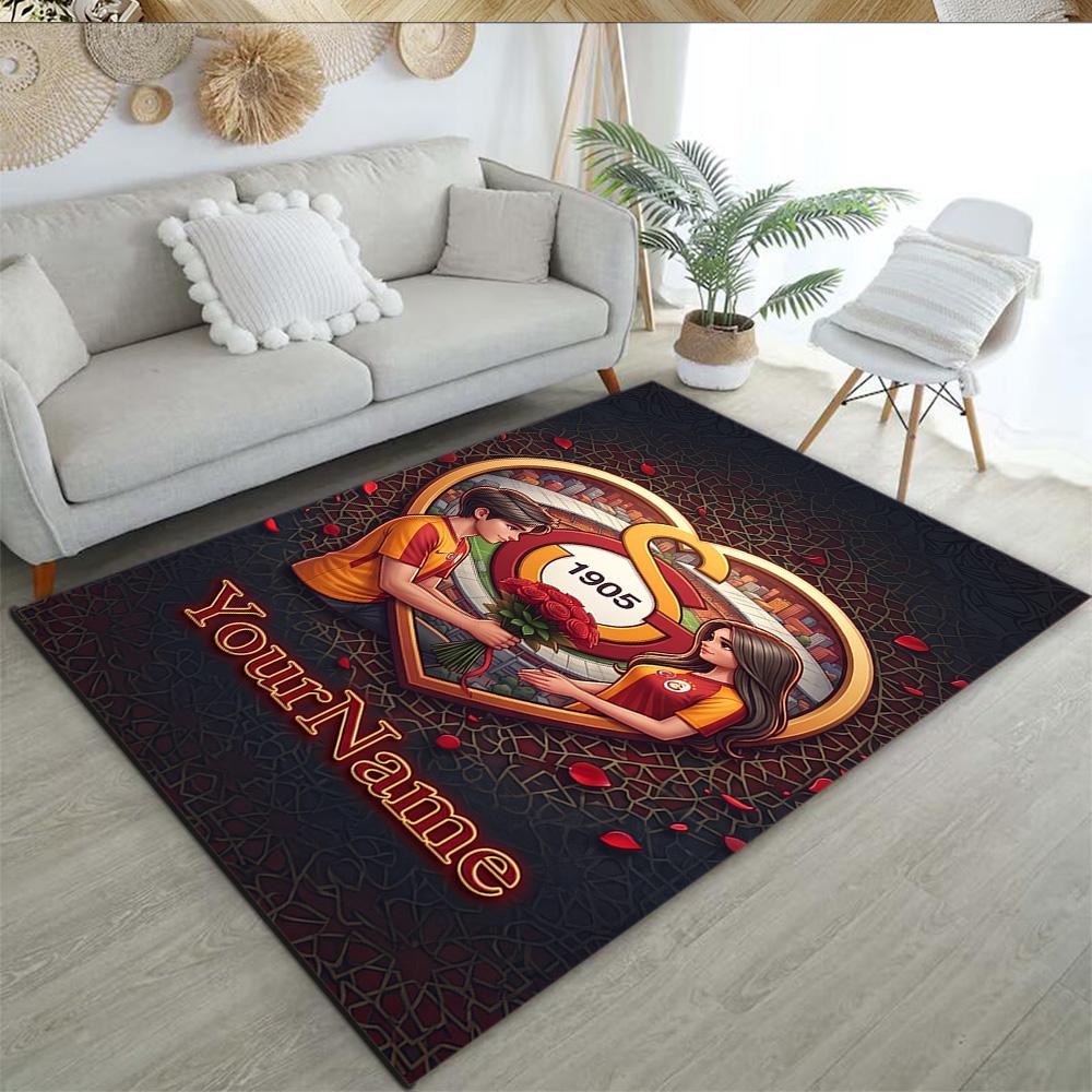 Galatasaray Personalized Name Floor Rug Office Rug Suitable For Outdoor Dormitory Kitchen Hallway Antislip Carpet Anime Office Decor Spiritual Gift
