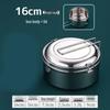 Homeglen 304 Stainless Steel Round Bento Lunch Box with Handle