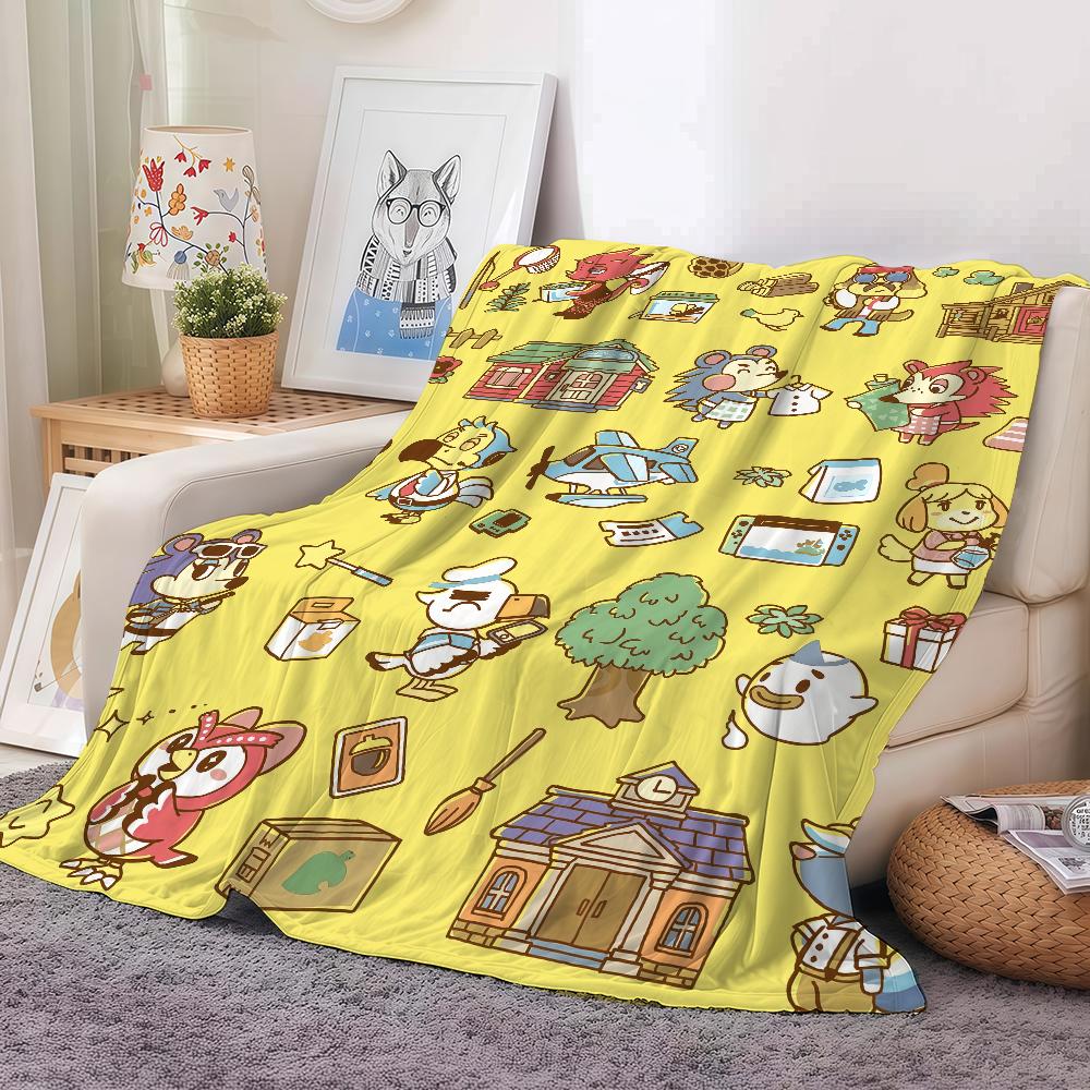 Cartoon Game A-Animal C-Crossing Blanket Soft and Skin Friendly For Couch Bed Napping Bedspread All Seasons Comforter