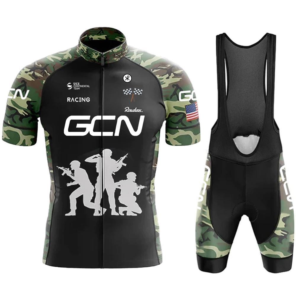 New Bicycle Set for Men's Summer Road Cycling Short Sleeve Team Cycling Suit for Men's Bib Shorts MTB Sweatwicking Set
