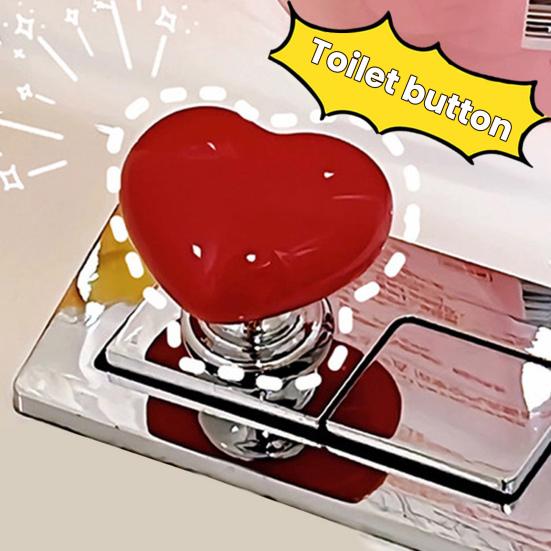 8Pcs Toilet Press Button Easy Installation Clean Reusable Heart-Shaped Design Toilet Flush Button Replacement