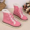 Plus Size Shoes for Women 36-43 Winter Plush Mid Calf Snow Boots Non-slip Warm Comfortable Lace Up Outdoor Round Toe Short Boots