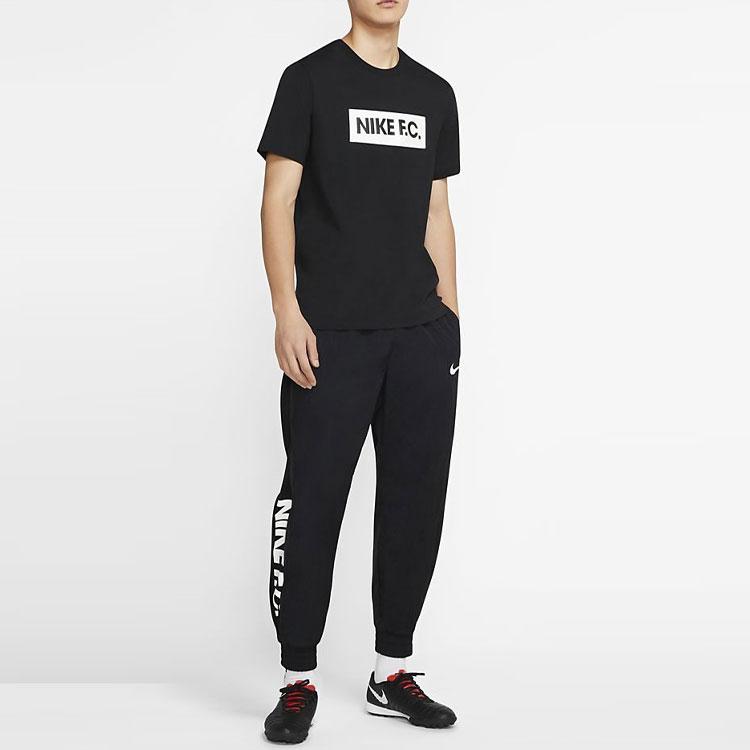 Nike Letter Print Football T-Shirt Men Tops Black CT8430-010