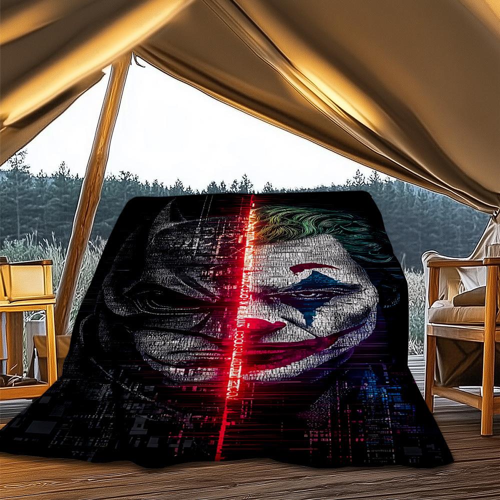 1pc Batman, Joker Outdoor Flannel Throw Blanket Soft, Lightweight & Warm for Sofa, Office