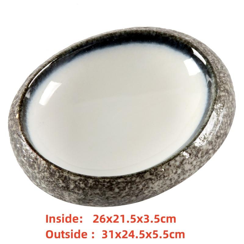 seafood Creative Stone Pattern Ceramic Bowl Thick Edge Sushi Bowl Sashimi Dessert Bowls Soup Bowls Restaurant Special Tableware