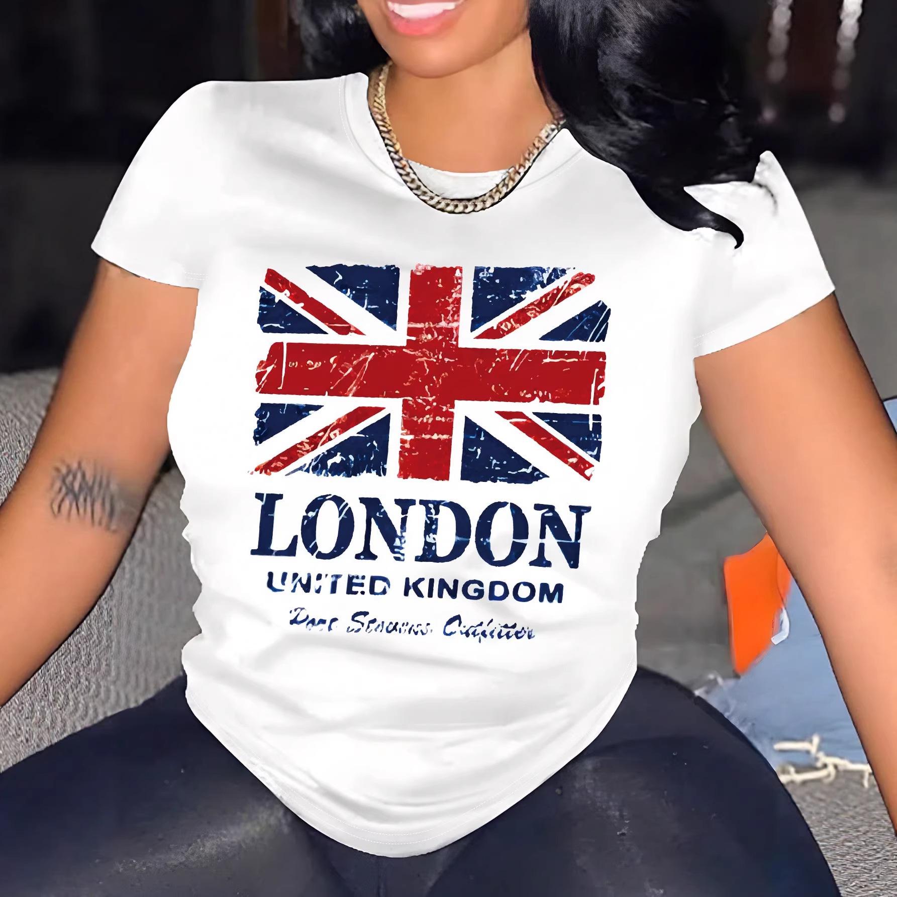 

Ретро футболка в британском стиле с принтом Union Jack и надписью UNITED KINGDOM X-Large белый