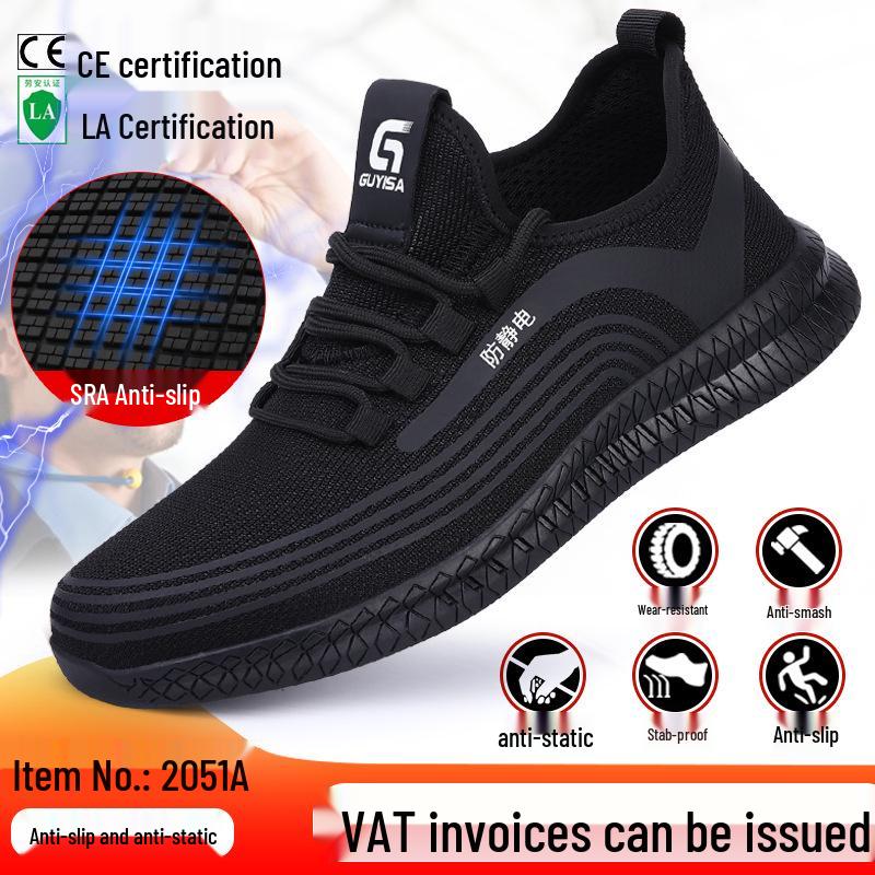 Atmungsaktive Antistatische Durchtrittsichere Anti-Quetsch-Sicherheitsarbeitsschuhe mit Fly-Knit