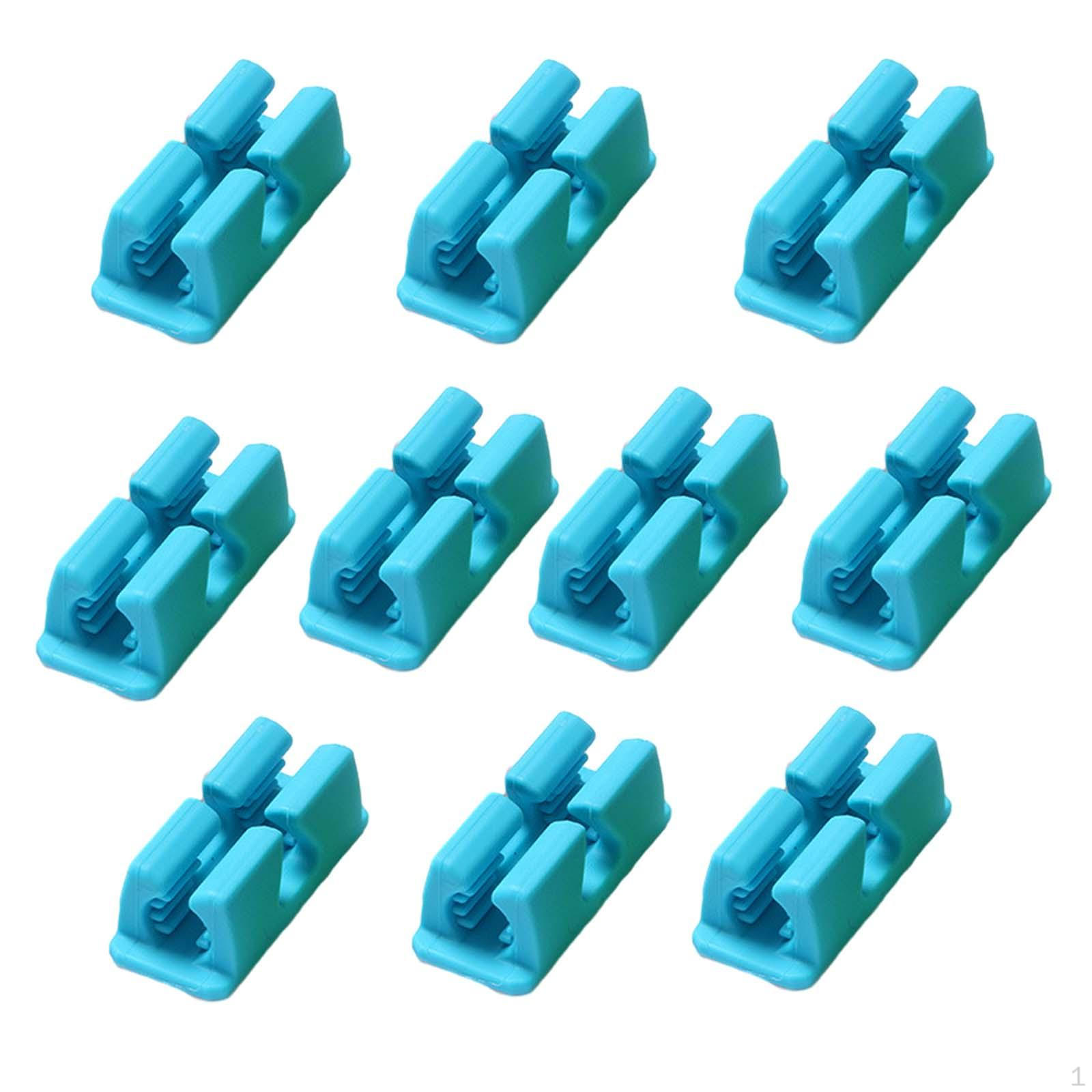 

10 шт. силиконовых держателей для ручек, боковых офисных настольных аксессуаров или любого органайзера для поверхности синий