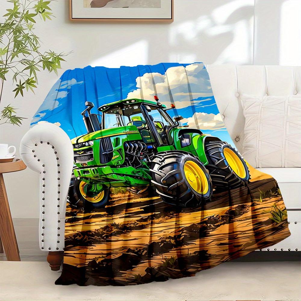 Per Trattore, Agricoltura, Tema Agricolo Coperta di Flanella, Stile Glamour, Stampa Digitale, Comfort per Tutte le Stagioni, ,per Accogliente Coperta Morbida di Flanella115