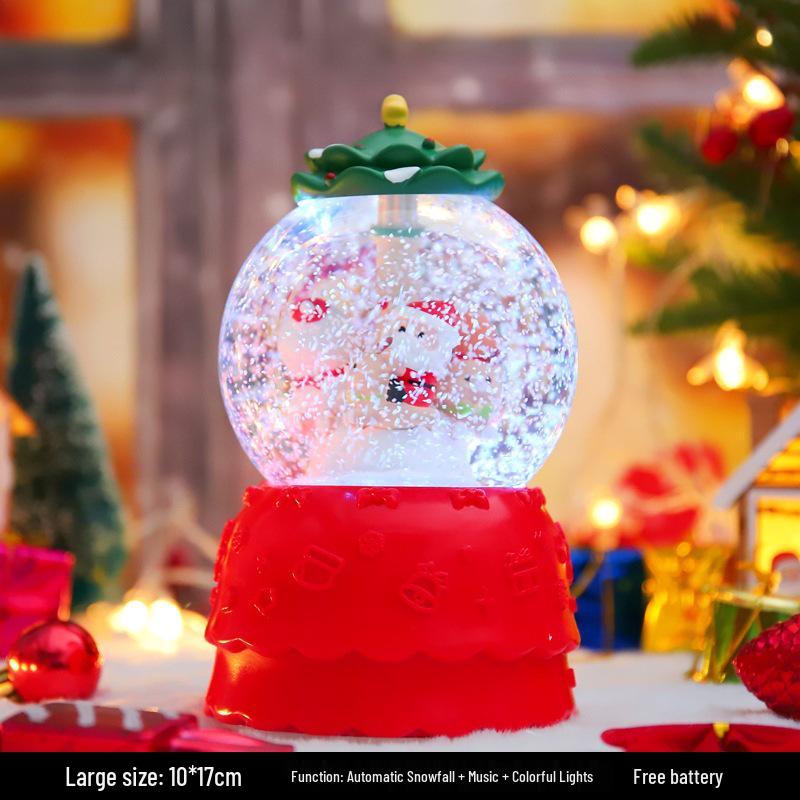 Tomten Lysande Roterande Kristallkula Musiklåda - Perfekt Julklapp för Barn, Pojkvänner eller Flickvänner