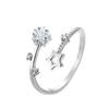 Women's Adjustable Meteor Moon Zircon Star Ring - Light Luxury, Cool Japanese-Korean Style