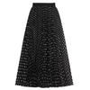 Multi-color summer Japan and Korea new chiffon fashion high waist thin pleated polka dot medium and long skirt women