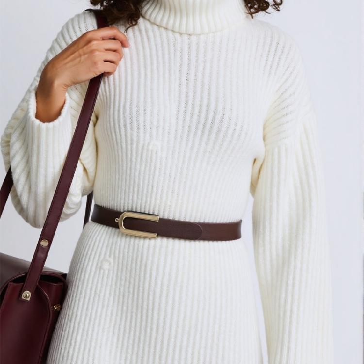 Trendy Waist Belt U Shaped Metal Buckle Thin Belt Waist Cincher for Women Enhances Any Outfit