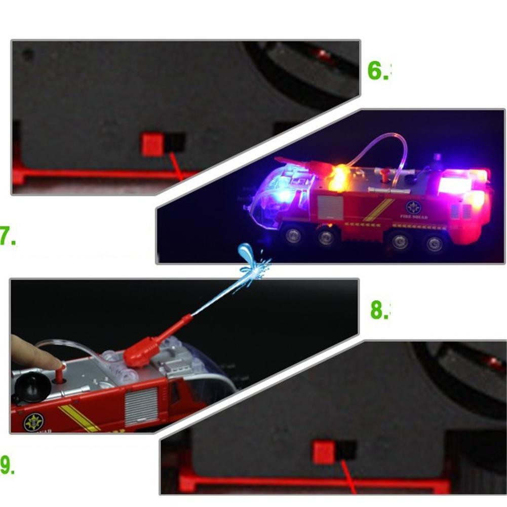 Children Simulation Music Lighting Electric Universal Water Spray Fire Truck
