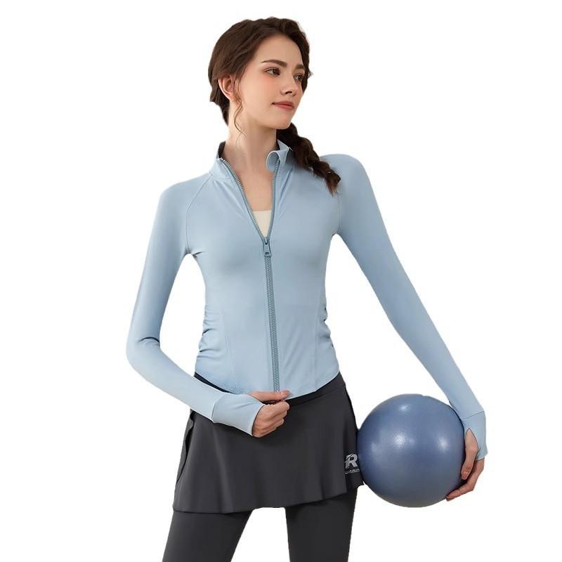 Yoga Clothing Women'S Spring Jacket Slim-Fit Sports Running Pilates Training Fitness Clothing Long Sleeve Top