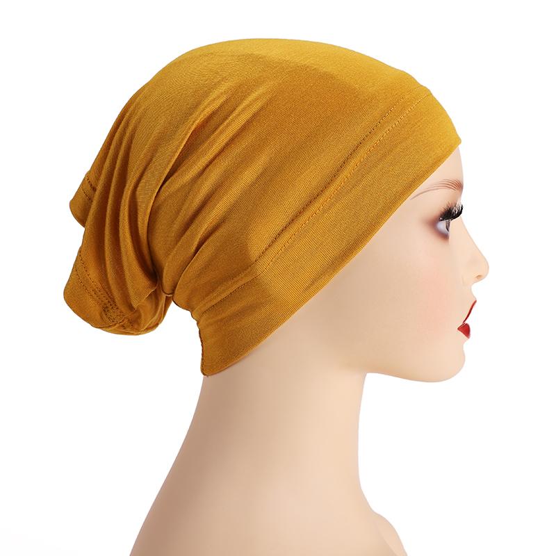 Soft Modal Inner Hijab Cap Muslim Stretch Turban Cap Islamic Underscarf Bonnet Hat Female Headband Tube Cap Turbante
