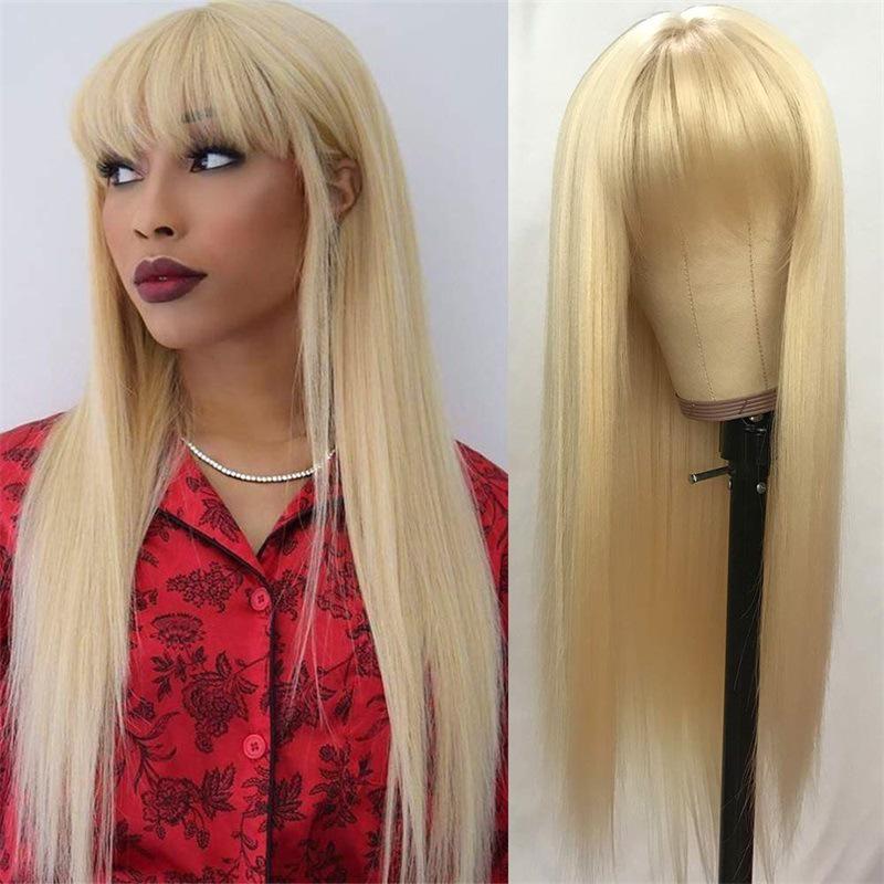 European Women's Fashion Colorful Long Straight Synthetic Wig for Cosplay