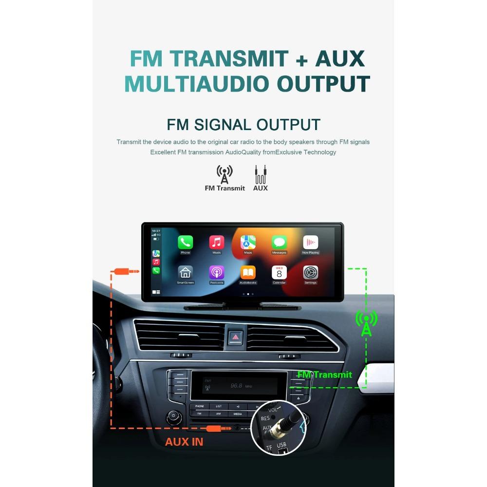 Bezdrátové autorádio Carplay Univerzální 10,26palcový dotykový displej Multimediální Přehrávač videa Android Auto Mirror Link Displej Navigace