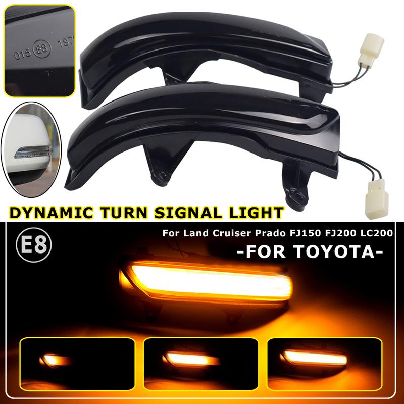 Side Rearview Mirror LED Turn Signal Light Repeater Lamp For Toyota Land Cruiser LC200 FJ200 Prado FJ150 2010-