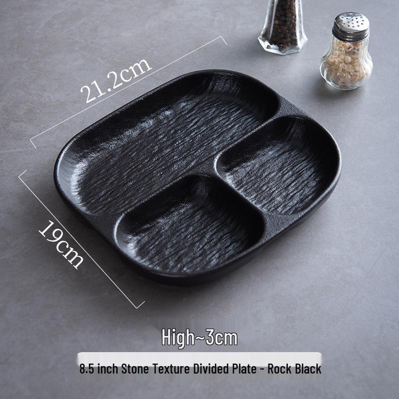 Piatto in Ceramica a Tre Scomparti per Controllo delle Porzioni, Perdita di Peso, Ideale per Colazione o Cena Monoporzione