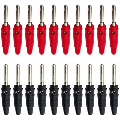 20/100 Stück 4mm Stapelbarer Bananenstecker Hochstrom Isoliert Geschirmt Lautsprecher Schraubkabeladapter
