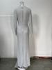 Sparkling Crystal V-Neck Evening Gown - Elegant Luxury Banquet & Performance Dress