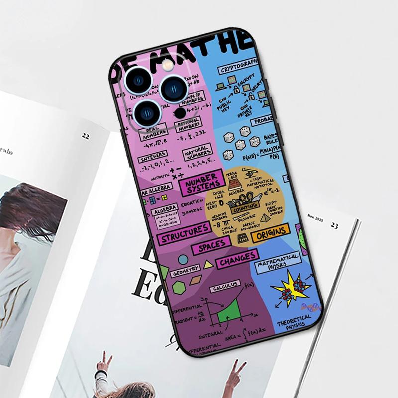 Symbol Math Science Physics Formulas Case For iPhone 14 13 12 11 15 16 Pro Max Plus XS Max X XR 7 8 Plus 13 12 Mini Phone Cover