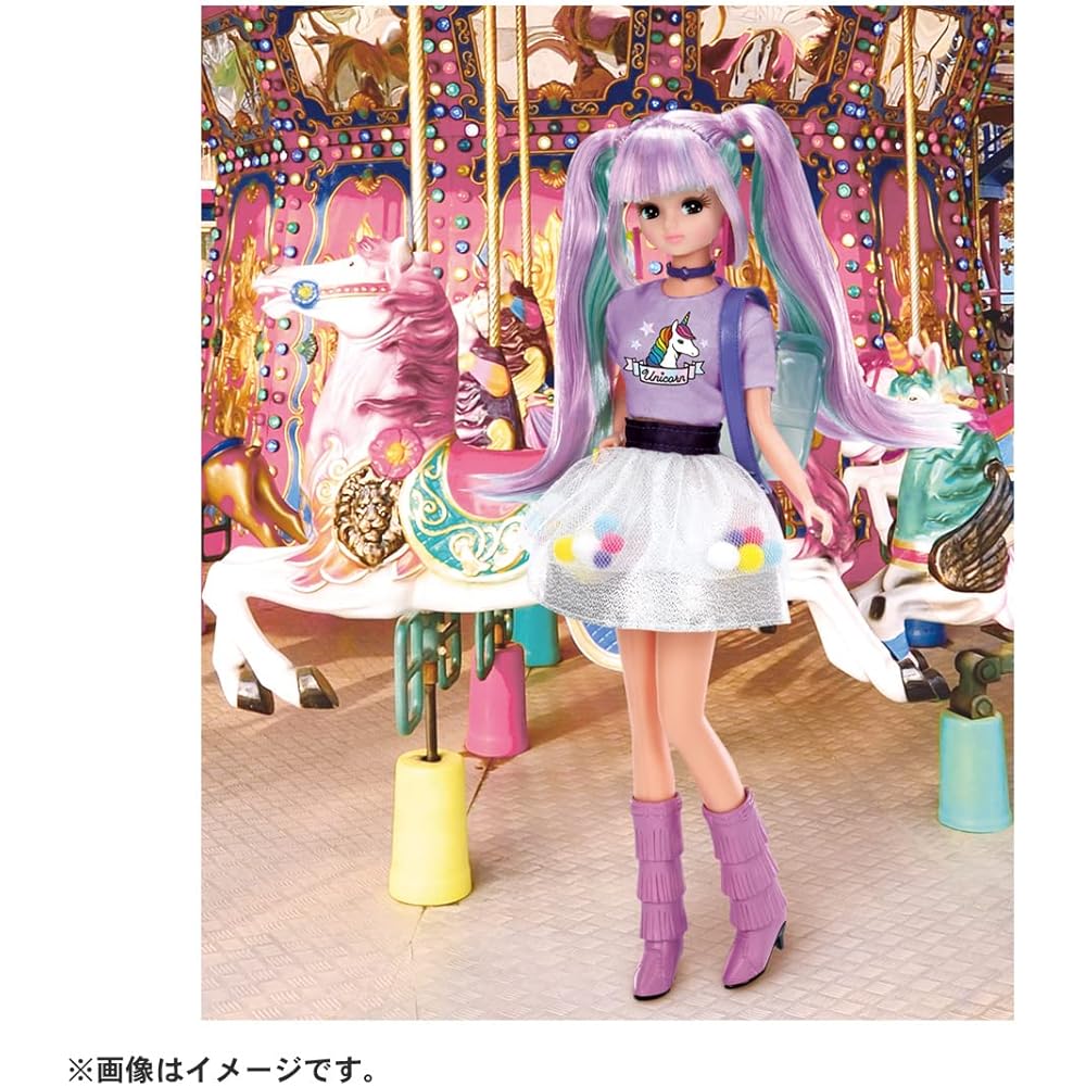 Takara Tomy Licca Unicorn Mix Doll Playset with Dress-Up Accessories for Ages 3 and Up