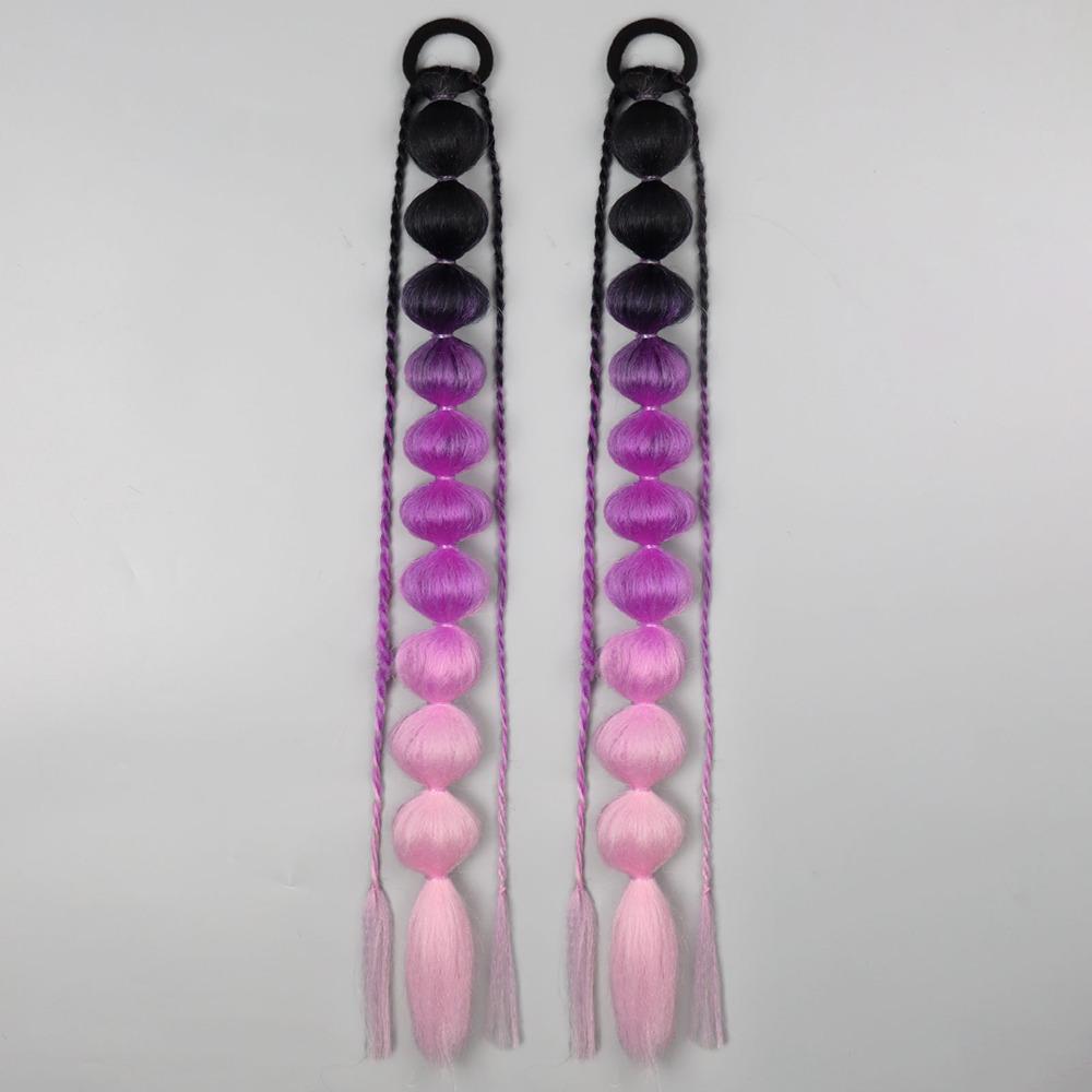 2Pcs Colorful Twist Braid Bulk Lantern Braid Braided Ponytails Natural Bubble Jumbo Braid for Women