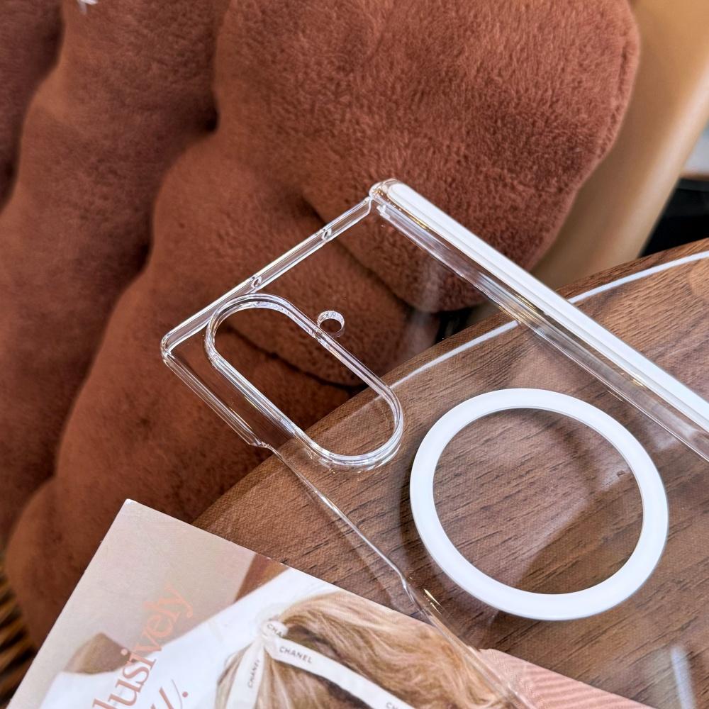 Transparent Hard Acrylic Case for Samsung Galaxy Z Fold 7 6 4 zfold Fold7 Magnetic Clear Shockproof Ultra Slim Cover