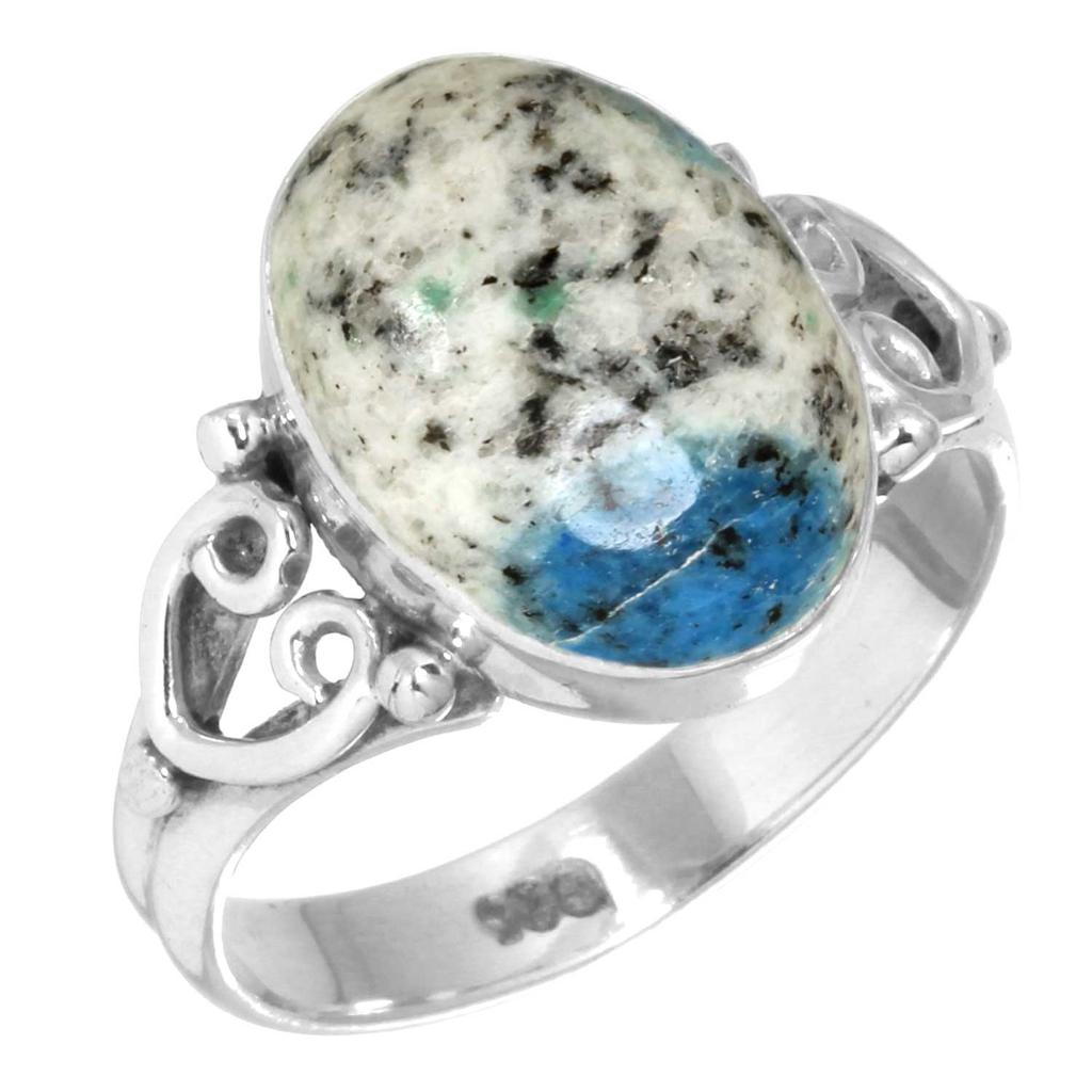 925 Sterling Silver Ring Women Gemstone Handmade Jewelry Engagement Gift Crazy Lace Agate Dalmatian Dendrite Opal Eudialyte Howlite K2 Jasper