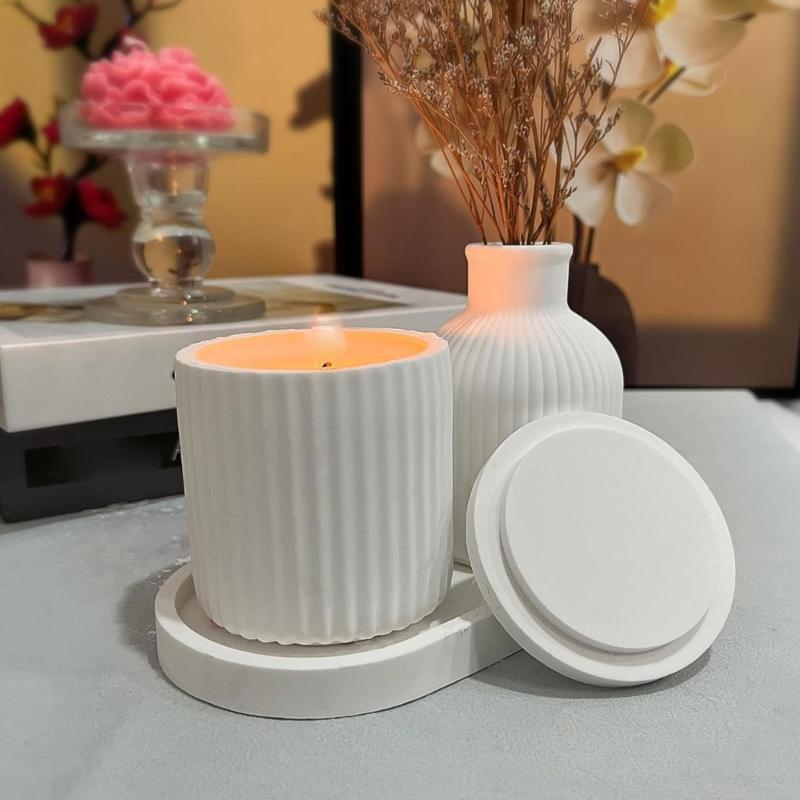 Ribbed Tray and Container Casting Form Set for DIY Projects, Ribbed Vessel Forms for Table Display and Handmade Gifting Themes Daily