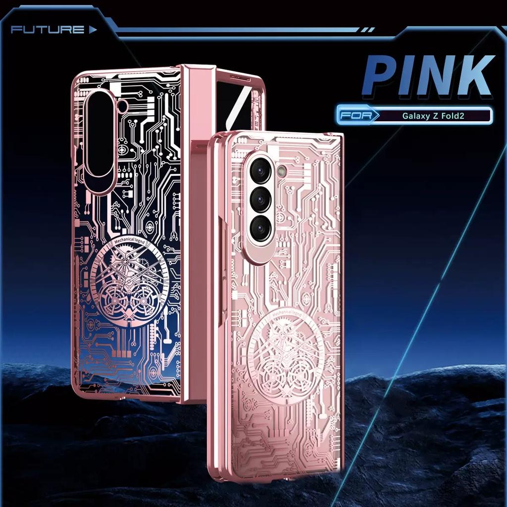 New Arrival Shell Film Magnetic Circuit Board High Transparency Phone case for Samsung Z Fold 7 6 5 PC Electroplated Phone Case