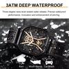 POEDAGAR Fashion Men Wristwatches Luxury Chronograph Luminous Waterproof Date Watch Square Dial Leather Quartz Watches