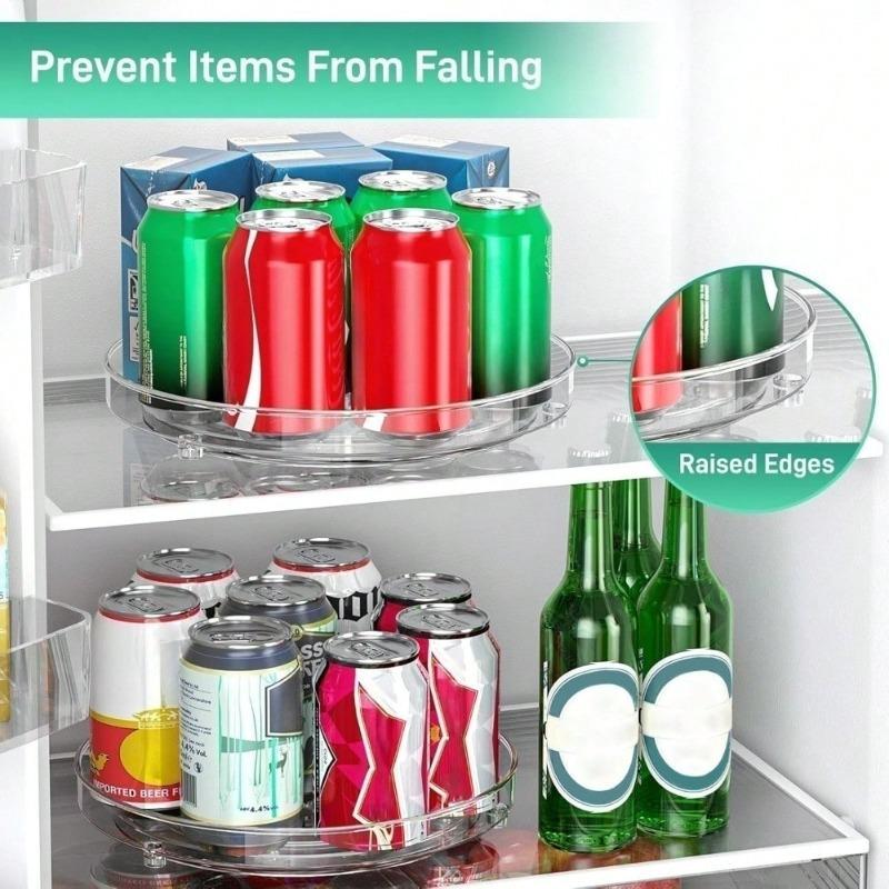 Turntable for Cabinet, Refrigerator Organizer for Pantry Organizers and Storage, Non-Skid Fridge Organizer