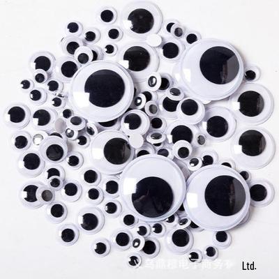 DIY Cartoon Animal Eyes: Multi-Size Black & White Adhesive Doll Accessories
