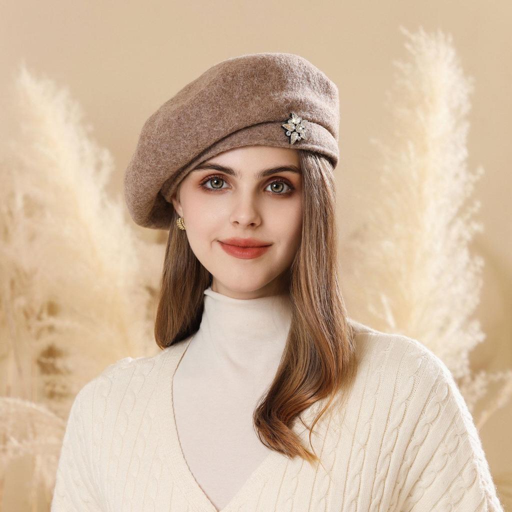 Japanese Retro Woolen Beret - Autumn/Winter Fashionable, Versatile, Face-Slimming Hat for Women
