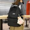 New schoolbag female college student solid color large-capacity backpack multi-layer sturdy middle and high school student backpack