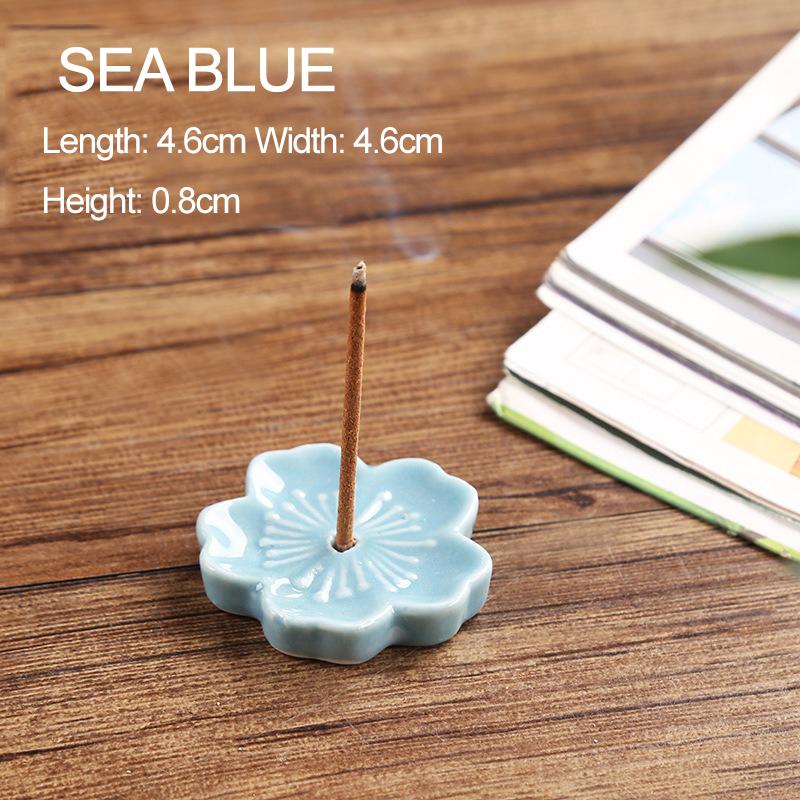 Ceramic Cherry Blossom Incense holder wax melt Burner sahumerios holder Aromatherapy Office Teahouse Living Room Ornament XX007