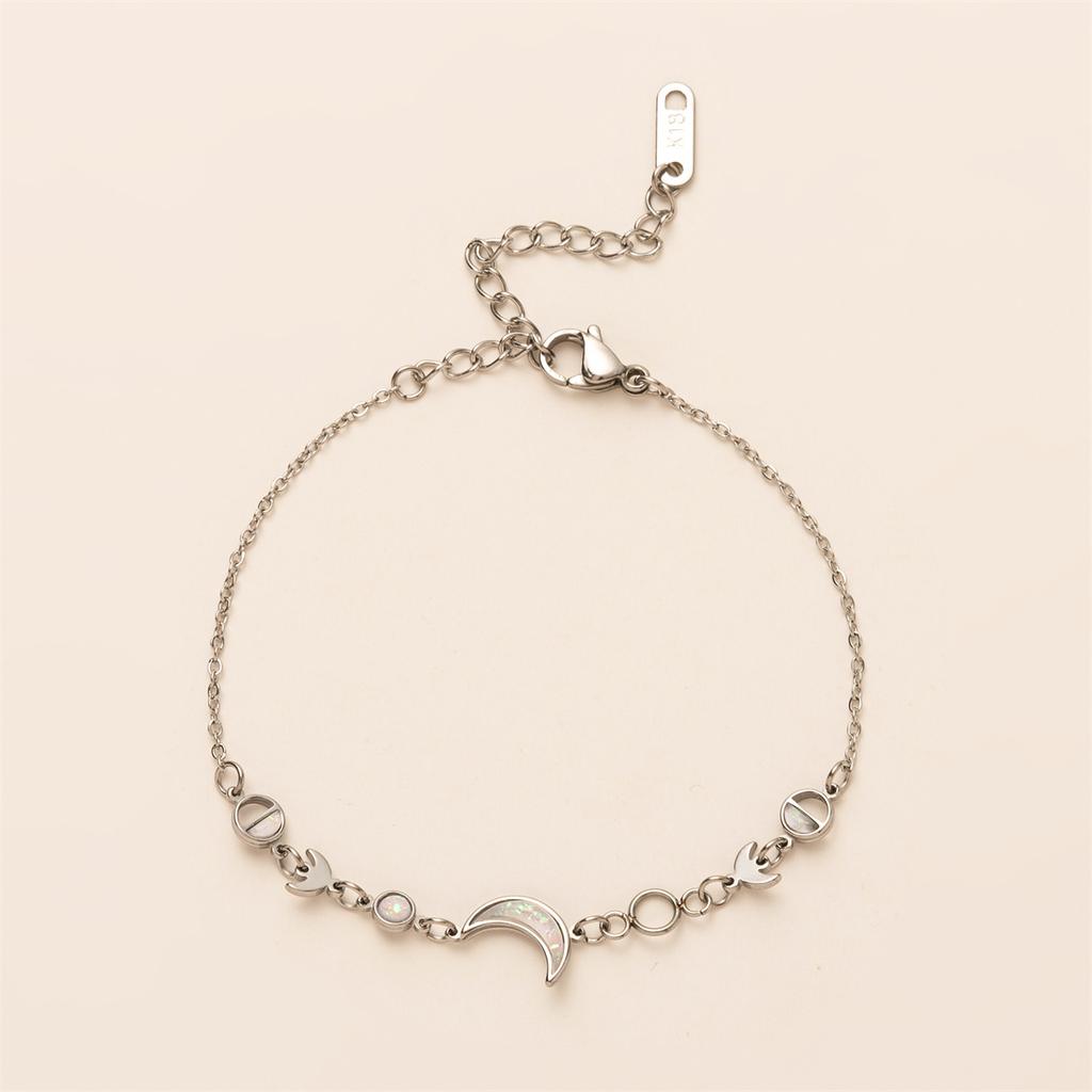European and American Moon Crescent Gift Simple and Fashionable Gold Silver Bracelet Plated with 18k Gold Color Preserving