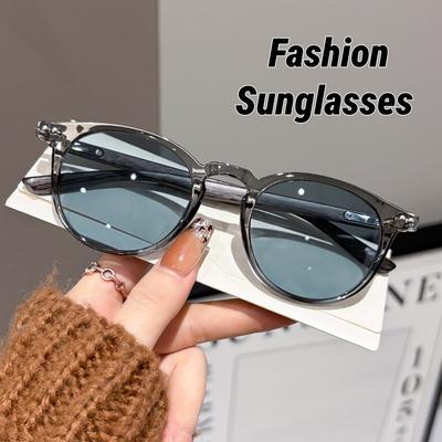 Wood Grain Temples Round Frame Sunglasses Luxury Brand Designer Ladies Stylish Eyewear Shades UV400 Classic Driving Shades
