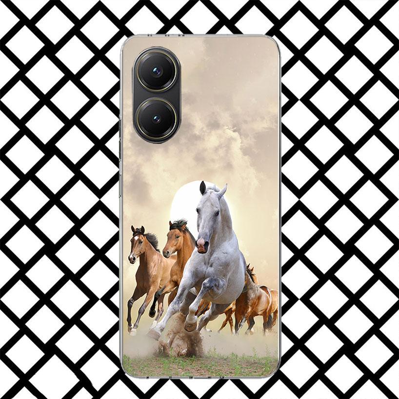 Black Horse Galloping Phone Case for Xiaomi Poco F7 Ultra X7 X6 X5 Pro X4 Gt M8 M7 Redmi 15 15C 13 13C 12 12C Soft Cover Fundas